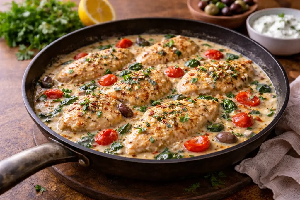 creamy mediterranean chicken skillet