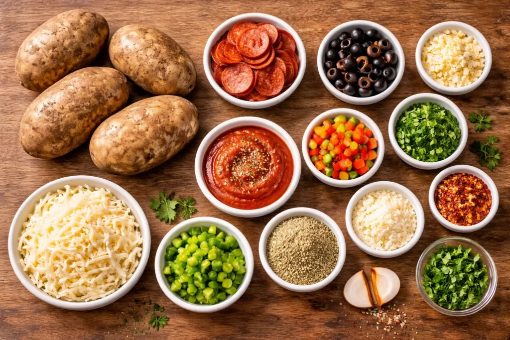 Pizza Stuffed Baked Potatoes