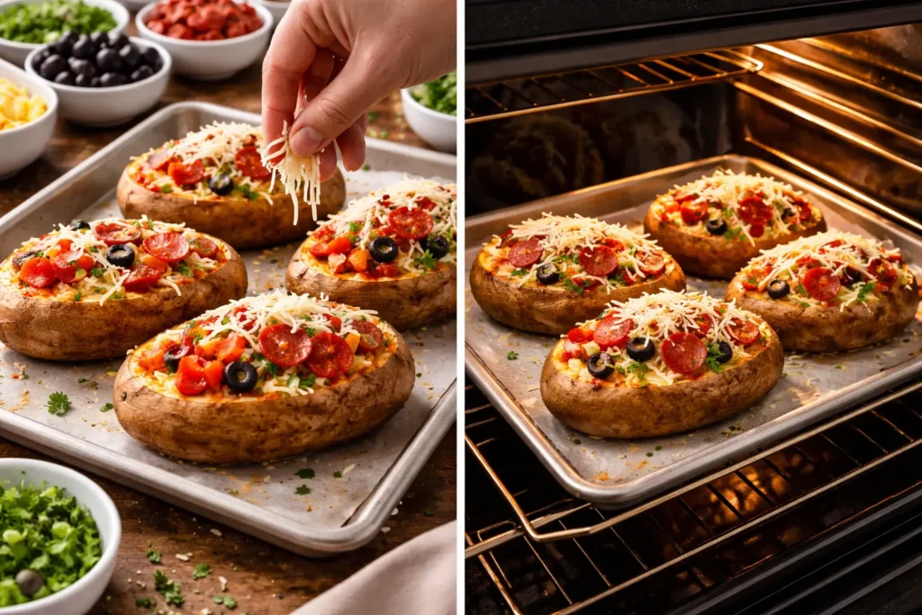 Pizza Stuffed Baked Potatoes