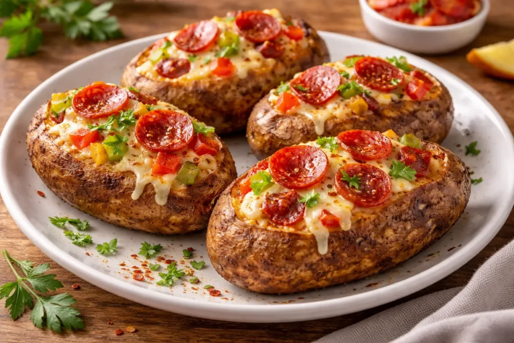 Pizza Stuffed Baked Potatoes