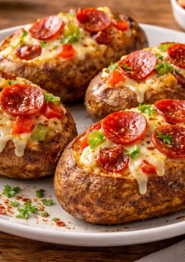Pizza Stuffed Baked Potatoes