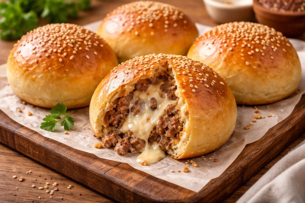 Cheesy Stuffed Burger Buns