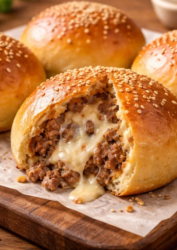 Cheesy Stuffed Burger Buns