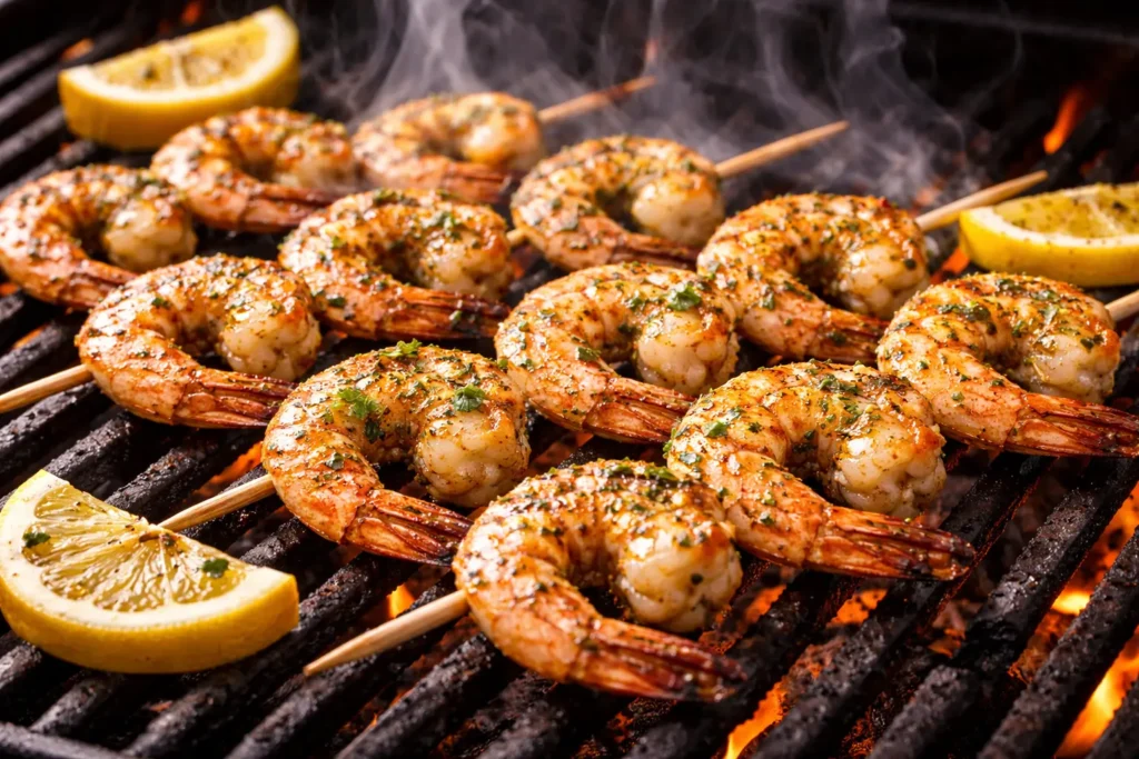 Grilled Garlic Shrimp Skewers