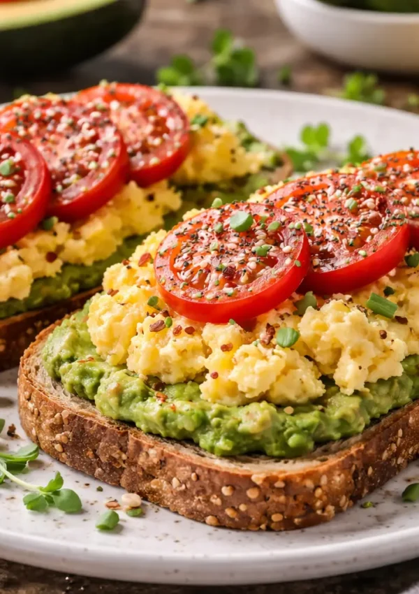 Healthy Avocado Toast Recipes: Fresh, Protein-Packed Breakfast with Scrambled Eggs