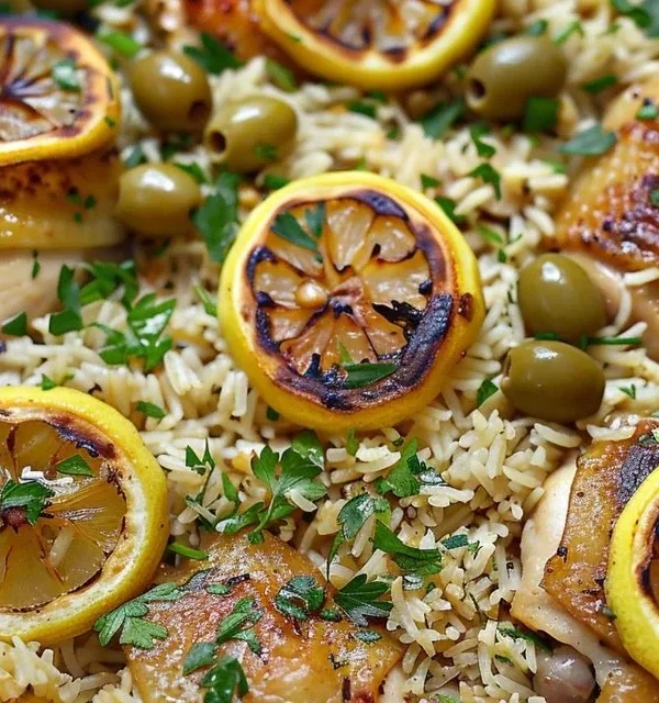 One Pot Lemon Chicken Thighs and Rice